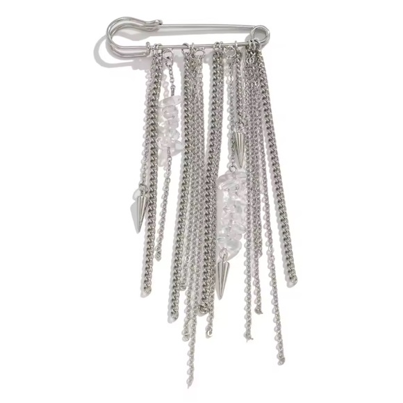 Silver Fringe Crystal Chain Accessory Jeans Pants Ankle Pin Brand New - Picture 2 of 3
